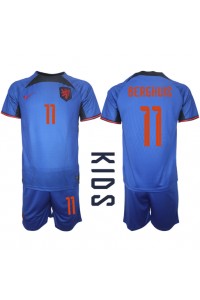 Fotbalové Dres Holandsko Steven Berghuis #11 Dětské Venkovní Oblečení MS 2022 Krátký Rukáv (+ trenýrky)